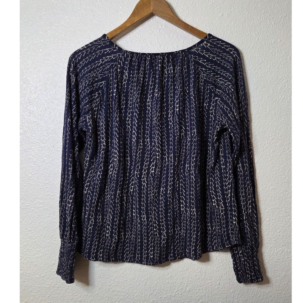 Boho Peasant Blouse Medium Smocked Sleeve Indie Festival Western Boho Top - Picture 6 of 6